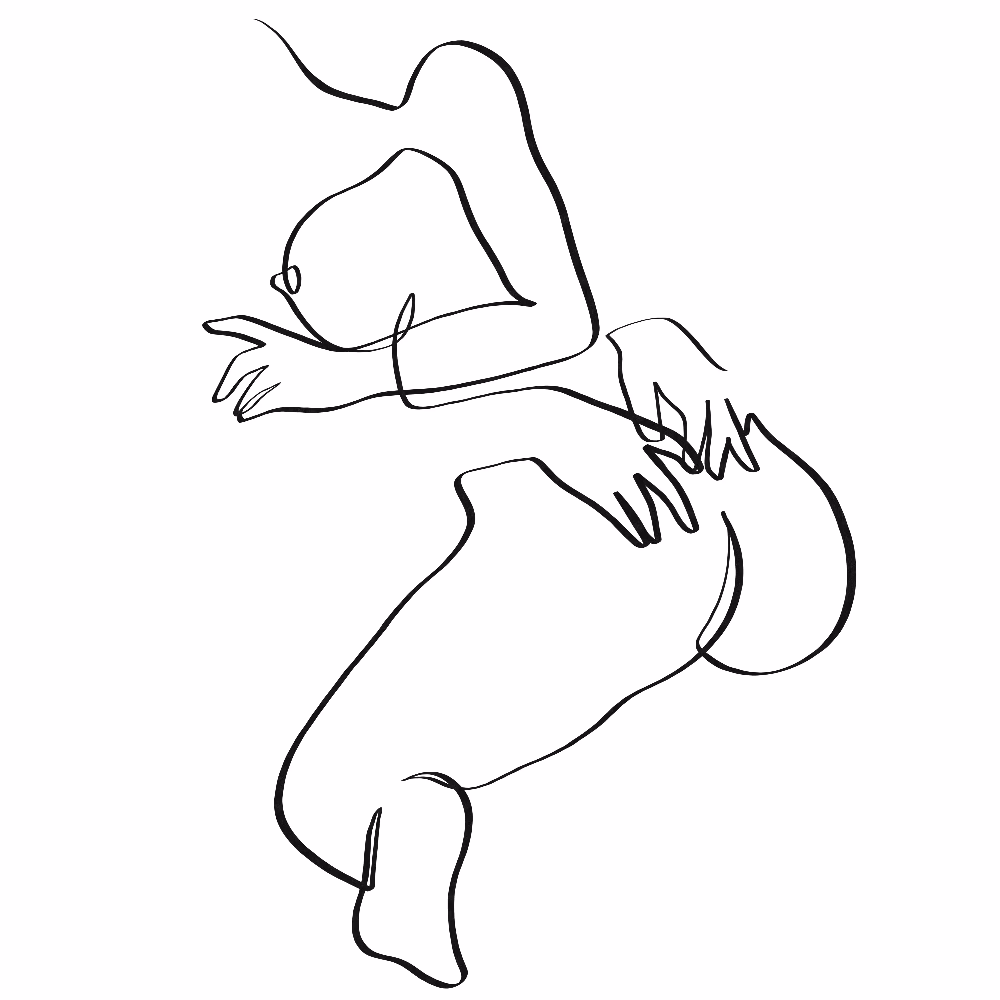 Erotic Originals: Cowgirl on the chair sex position one line art #26