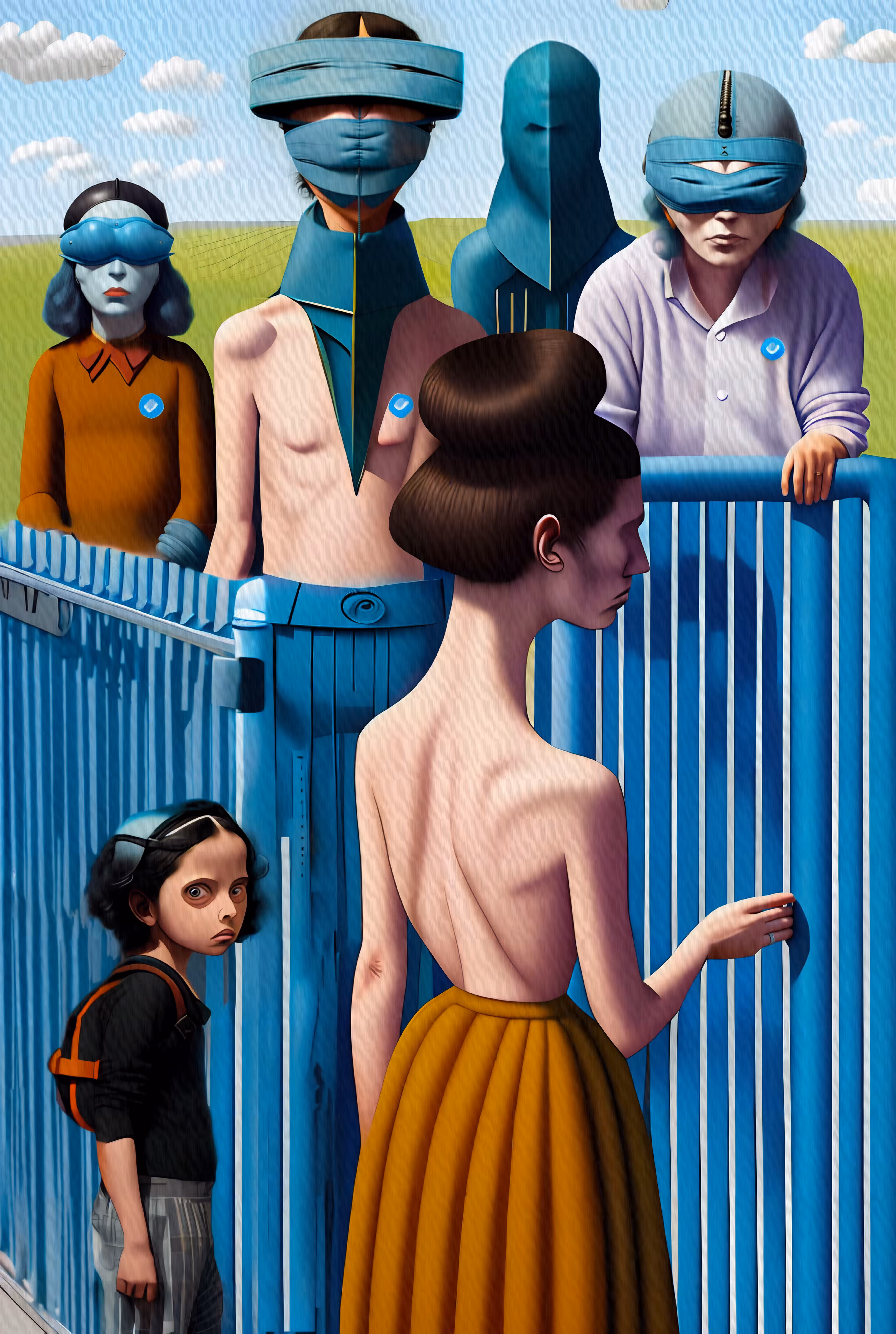 Latent paintings: Blue fence