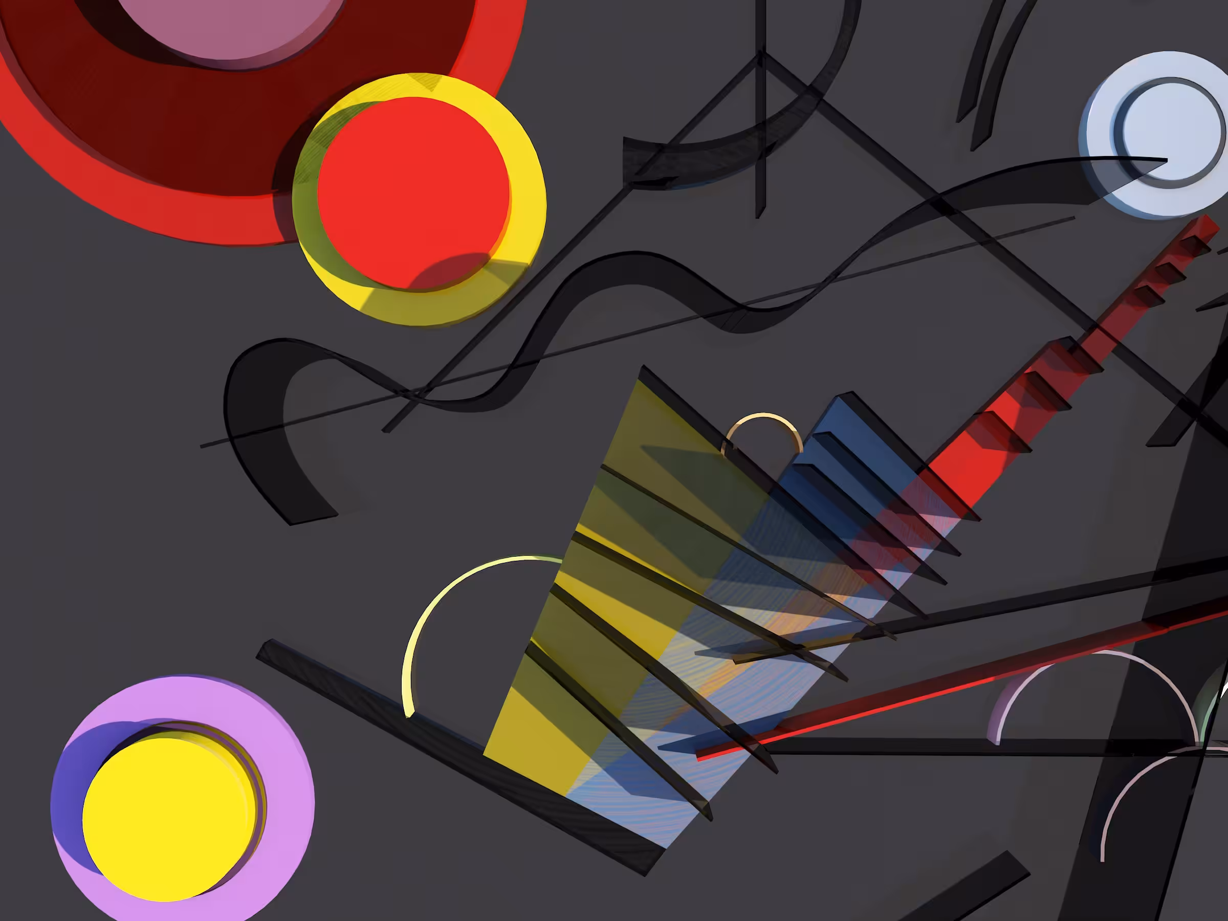 It's Your Time -3d Art Collection - Time: Wassiliy Kandinsky Composition vııı 3d modelling #6