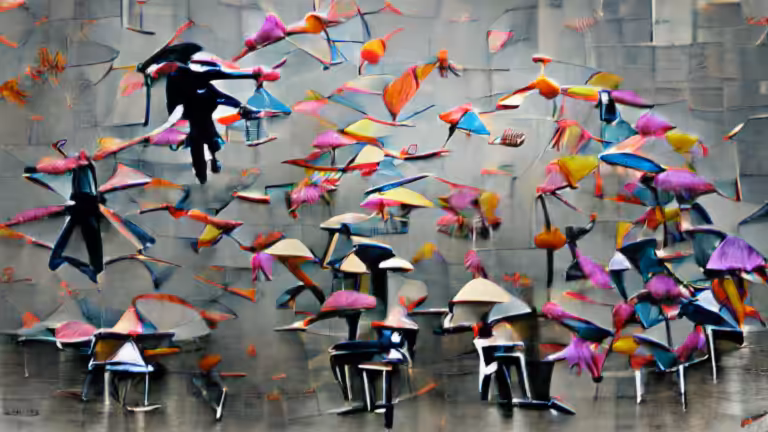 Falling Rain Flying Umbrellas (pixray_genesis)