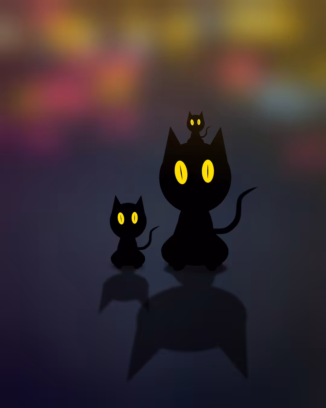 Black cat family