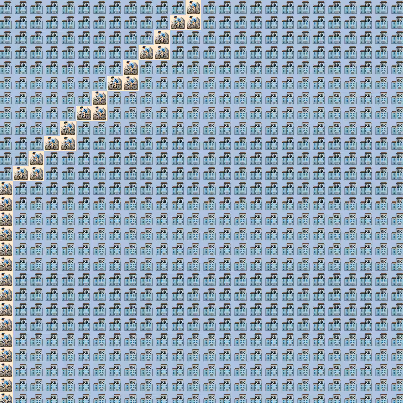 Elementary Cellular Emoji Automata #50