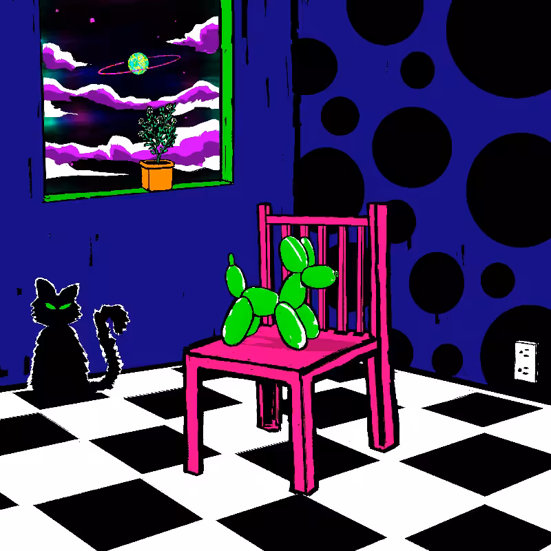 pink chair in the blue room #15