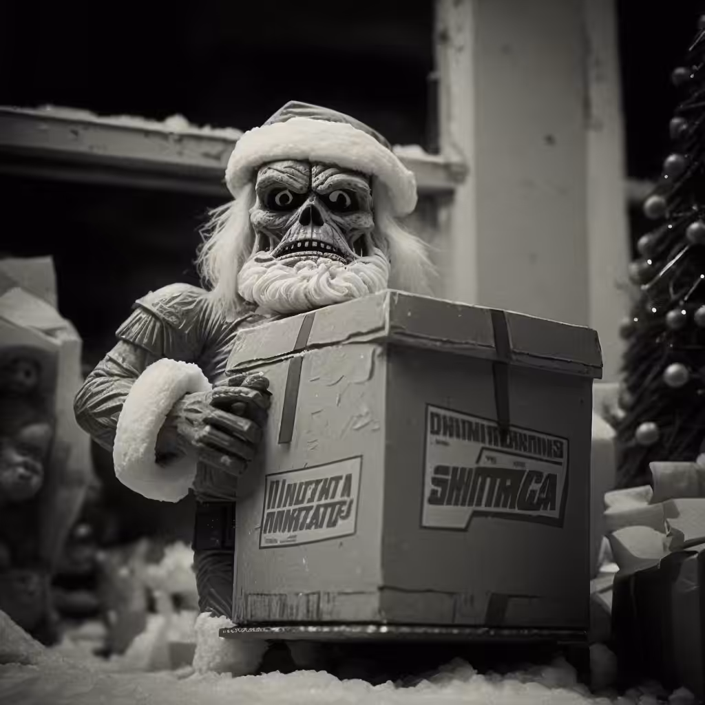 analog photography of santa, trash, they live