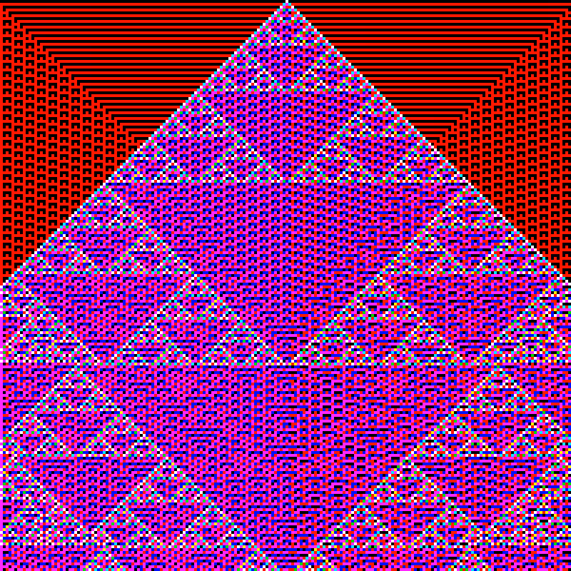 RGB Elementary Cellular Automaton #495
